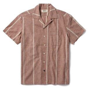 Taylor Stitch Short Sleeve Hawthorne Dried Fig Stripe